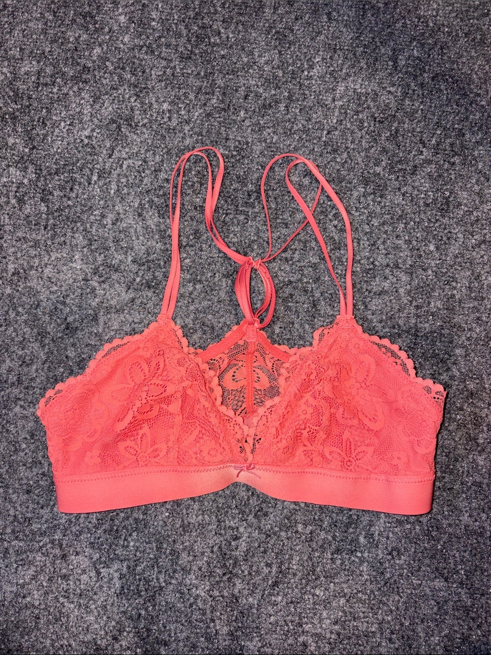 aerie Coral Lace Bralette - Pink/Coral